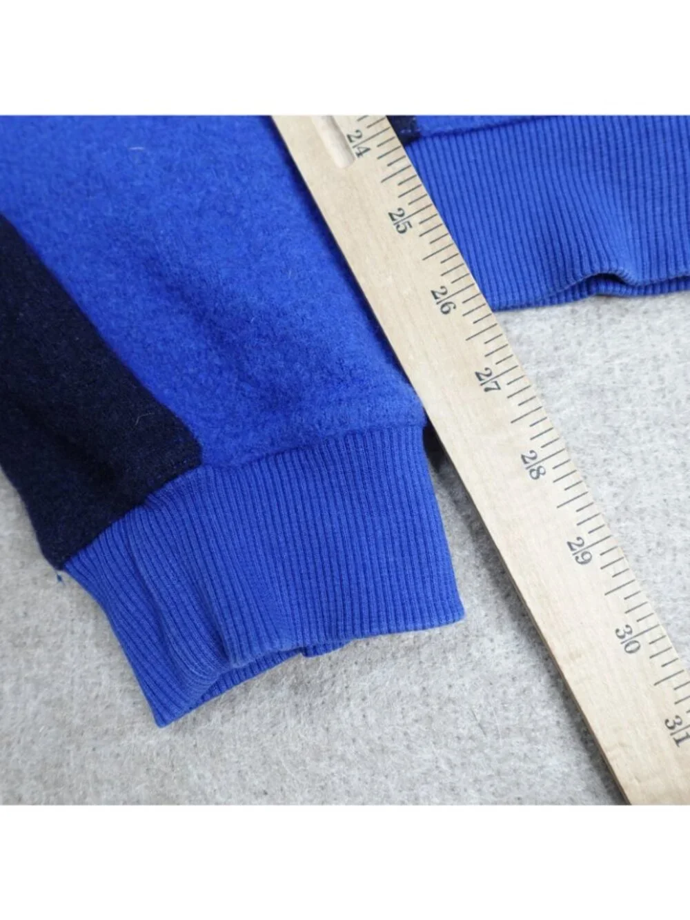 Topo Design Mens Sweater Medium Blue Global 1/4 Zip Wool Blend